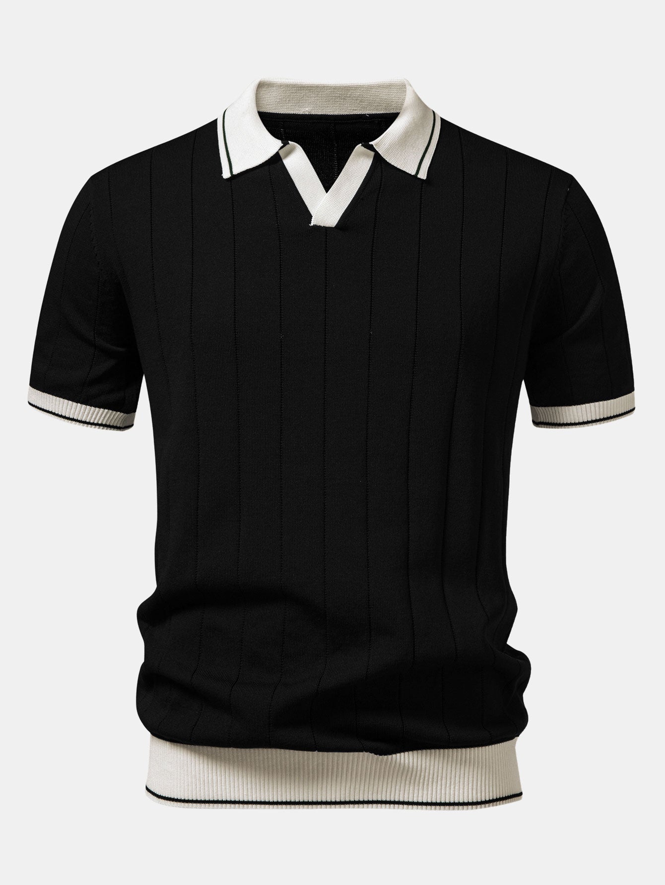 Ribbikauluksisen pikeepaidan ja kapenevien slim fit -housujen täydentävä tuotekuva 7