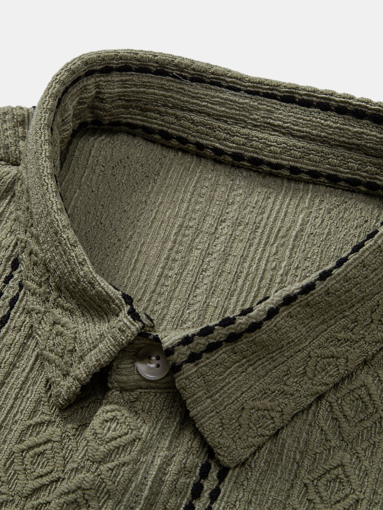 Geometrisen jacquard-nappipaidan ja kreppipintaisten shortsien täydentävä tuotekuva 11