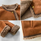 Ruskean shearling-naisten takin materiaalit ja yksityiskohdat
