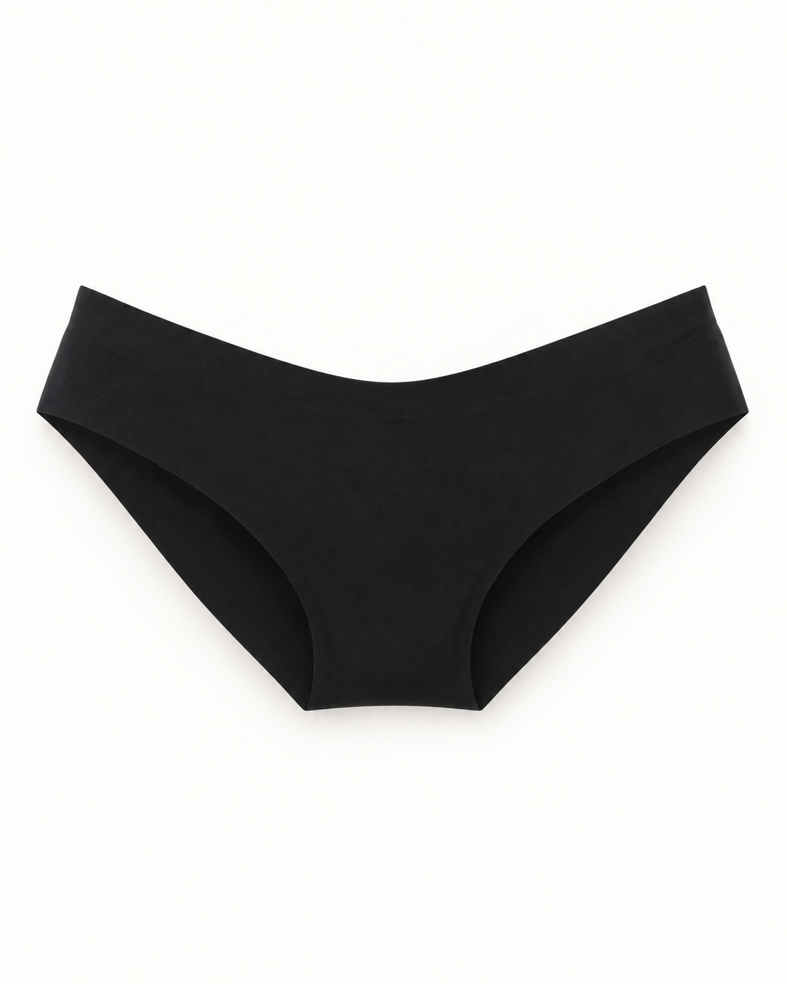 Saumattomat mukavat alushousut mustina, tekninen tuotekuva